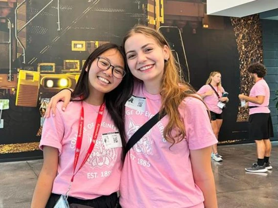 Summer Engineering Academy counselors Lumi Hissataka and Rachel Foreman.